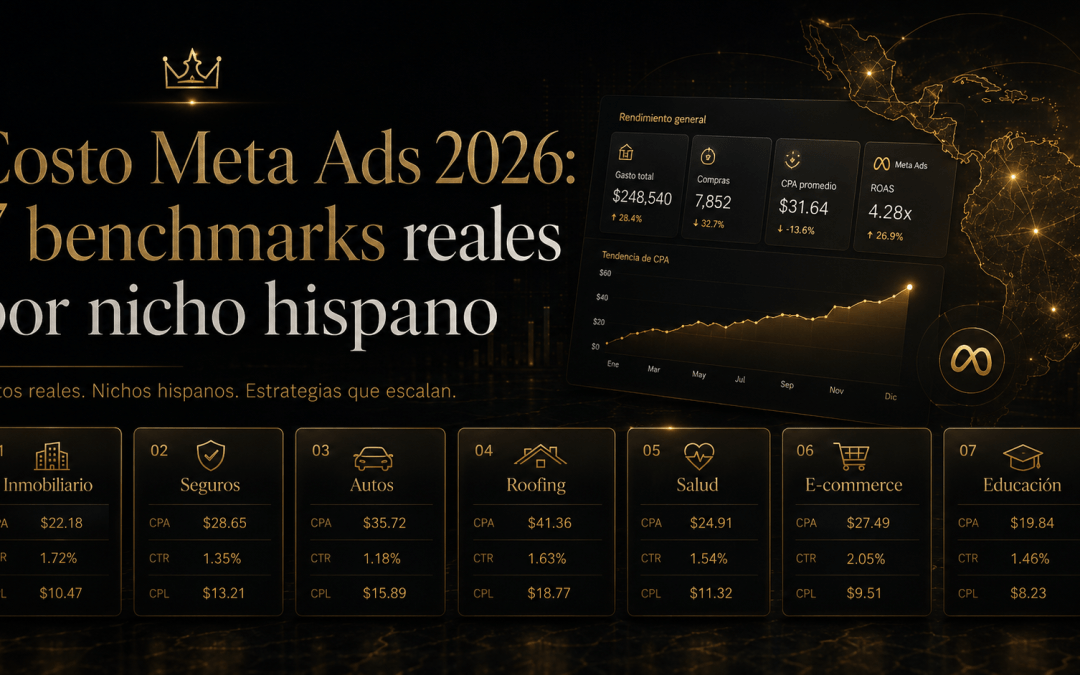 Costo Meta Ads 2026: 7 benchmarks reales por nicho hispano